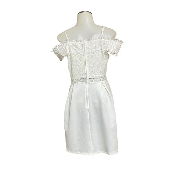 Francescas White Off-The-Shoulder Lace Dress Size Small - Picture 3 of 15
